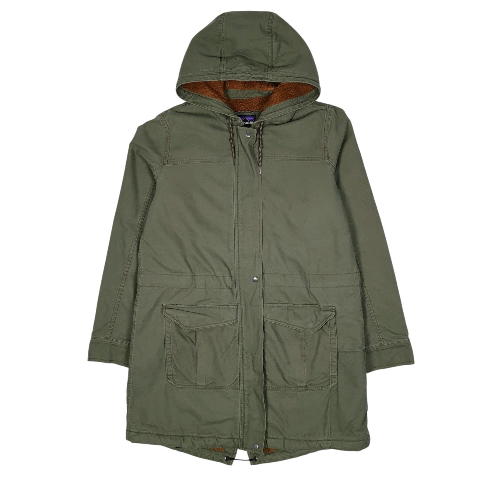 Womens Green Patagonia Sherpa Lined Praire Dawn Longline  Coat