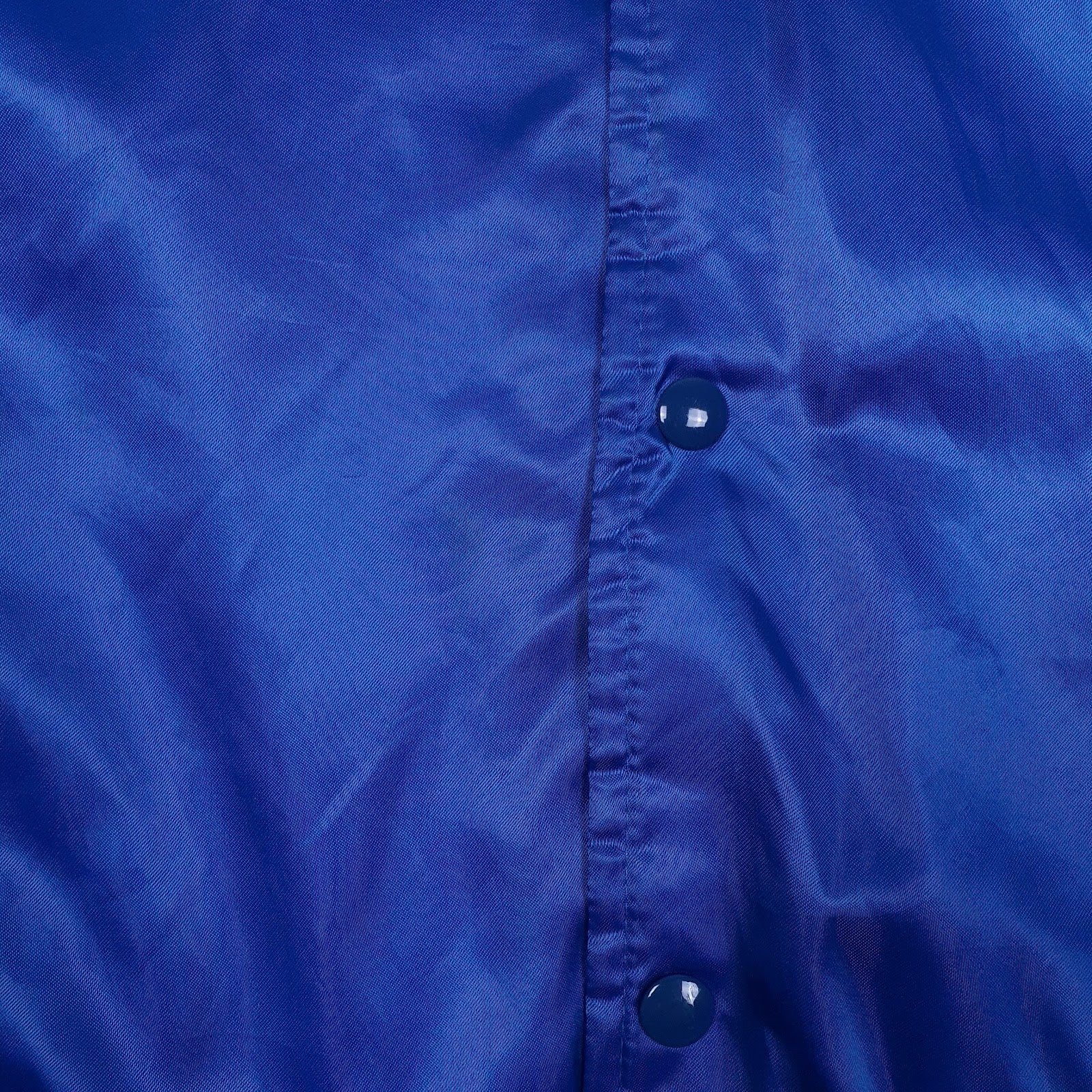 Mens Blue Chalk Line Vintage 90s Bomber Varsity Satin  Coat