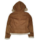 Womens Brown Levis Sherpa Lined Shearling Hooded  Coat