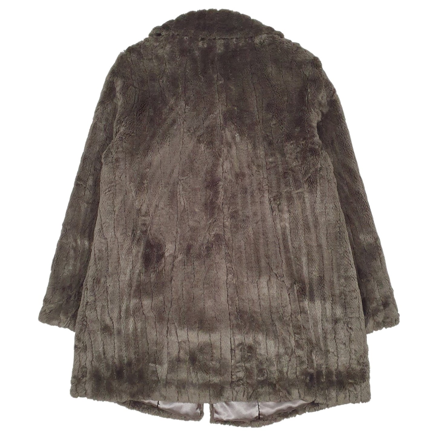Womens Grey M&Co Faux Fur  Coat