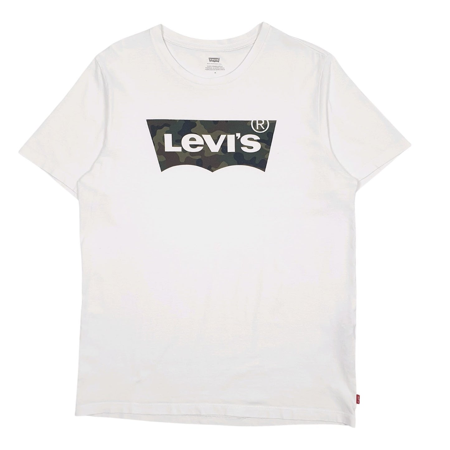Mens White Levis Spellout Short Sleeve T Shirt