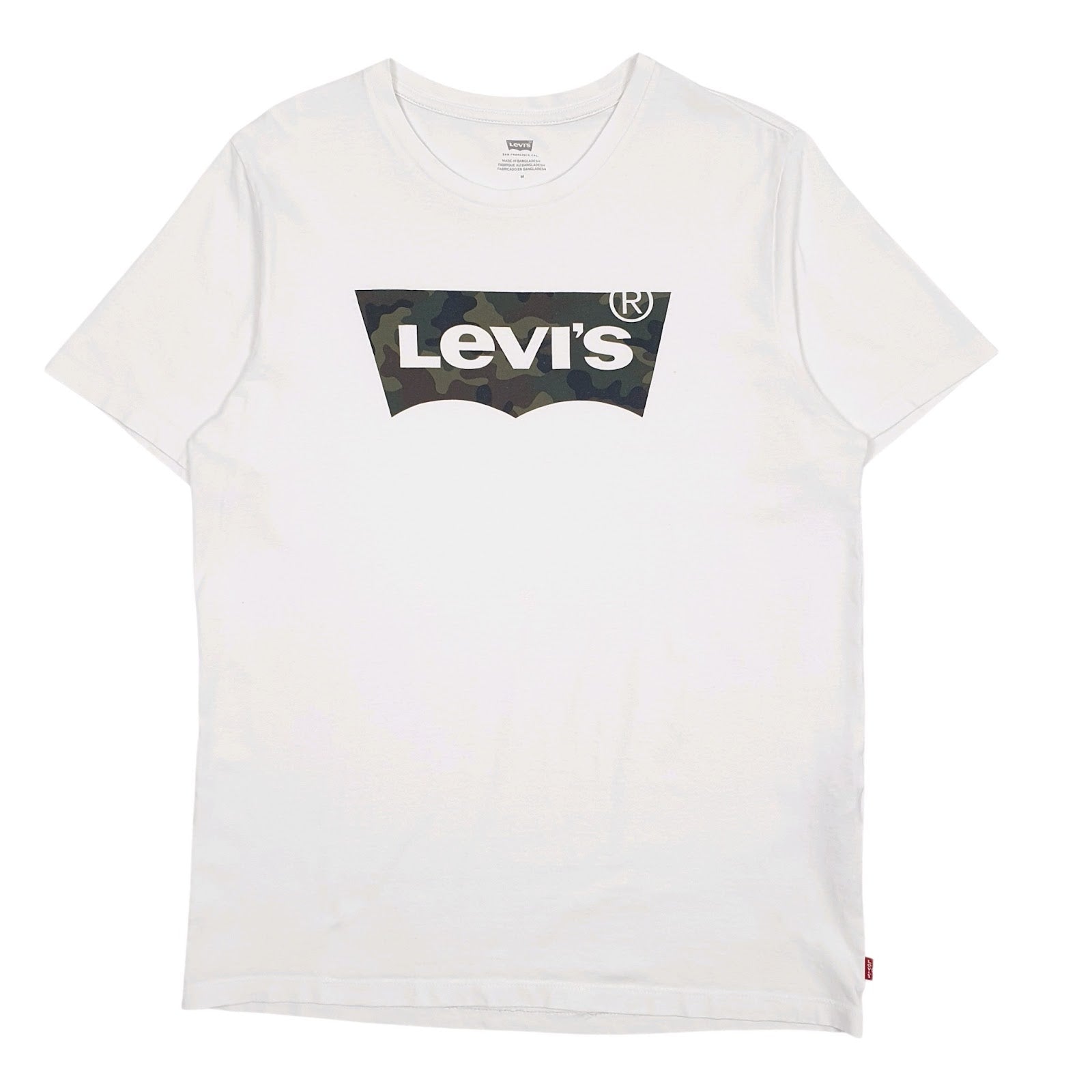 Mens White Levis Spellout Short Sleeve T Shirt