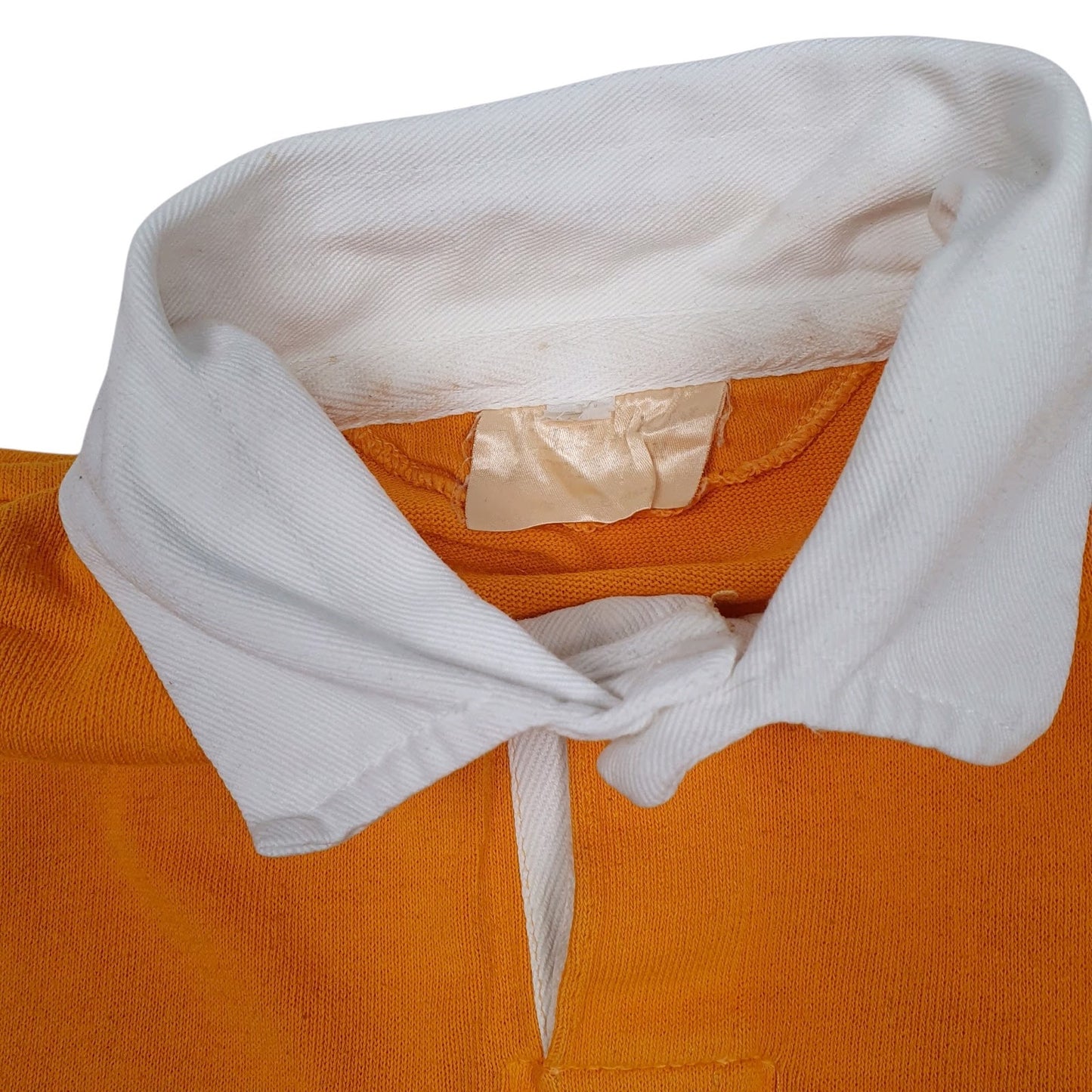 Mens Yellow Medallion Sportswear Rugby Vintage 80s Made In England  Polo Shirt