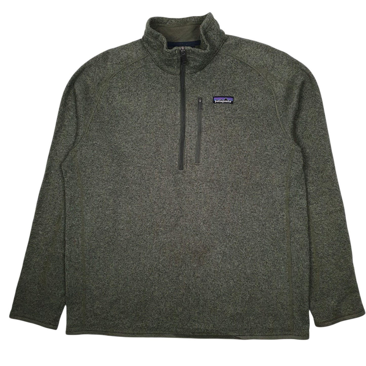 Mens Green Patagonia Better Sweater Quarter Zip Jumper