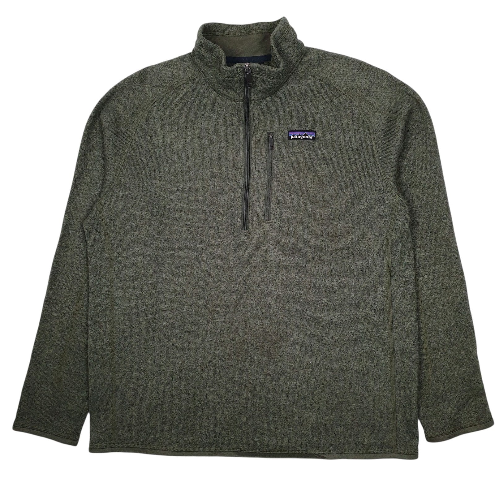 Mens Green Patagonia Better Sweater Quarter Zip Jumper