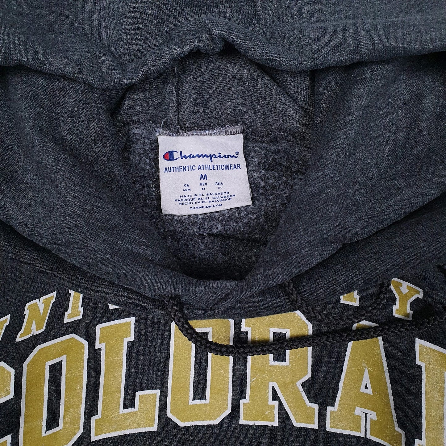 Mens Grey Champion University of Colorado Hoodie Jumper