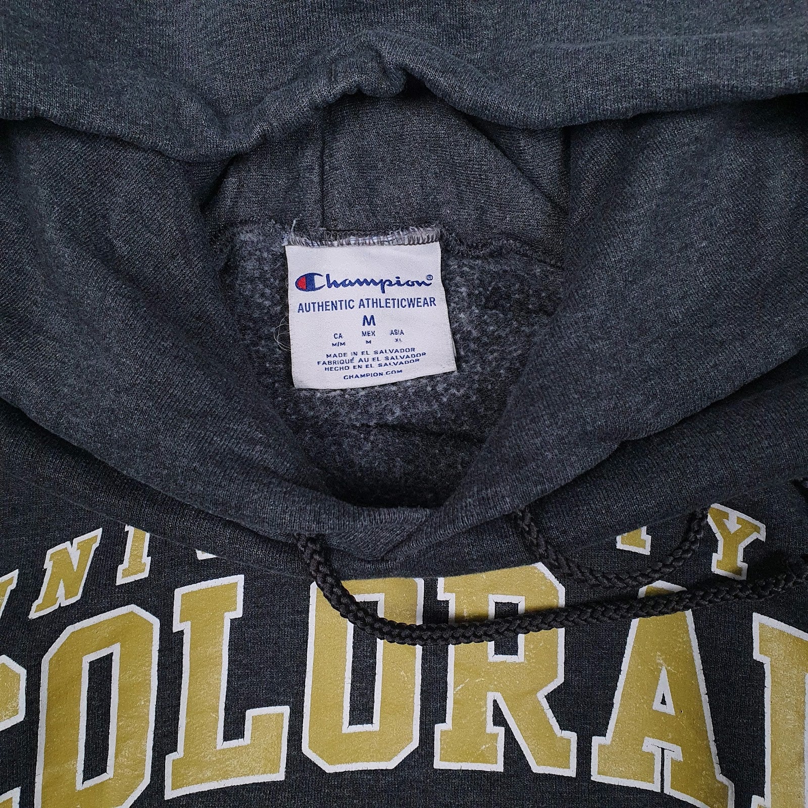 Mens Grey Champion University of Colorado Hoodie Jumper