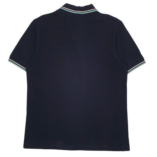 Mens Navy Fred Perry  Hoodie Polo Shirt
