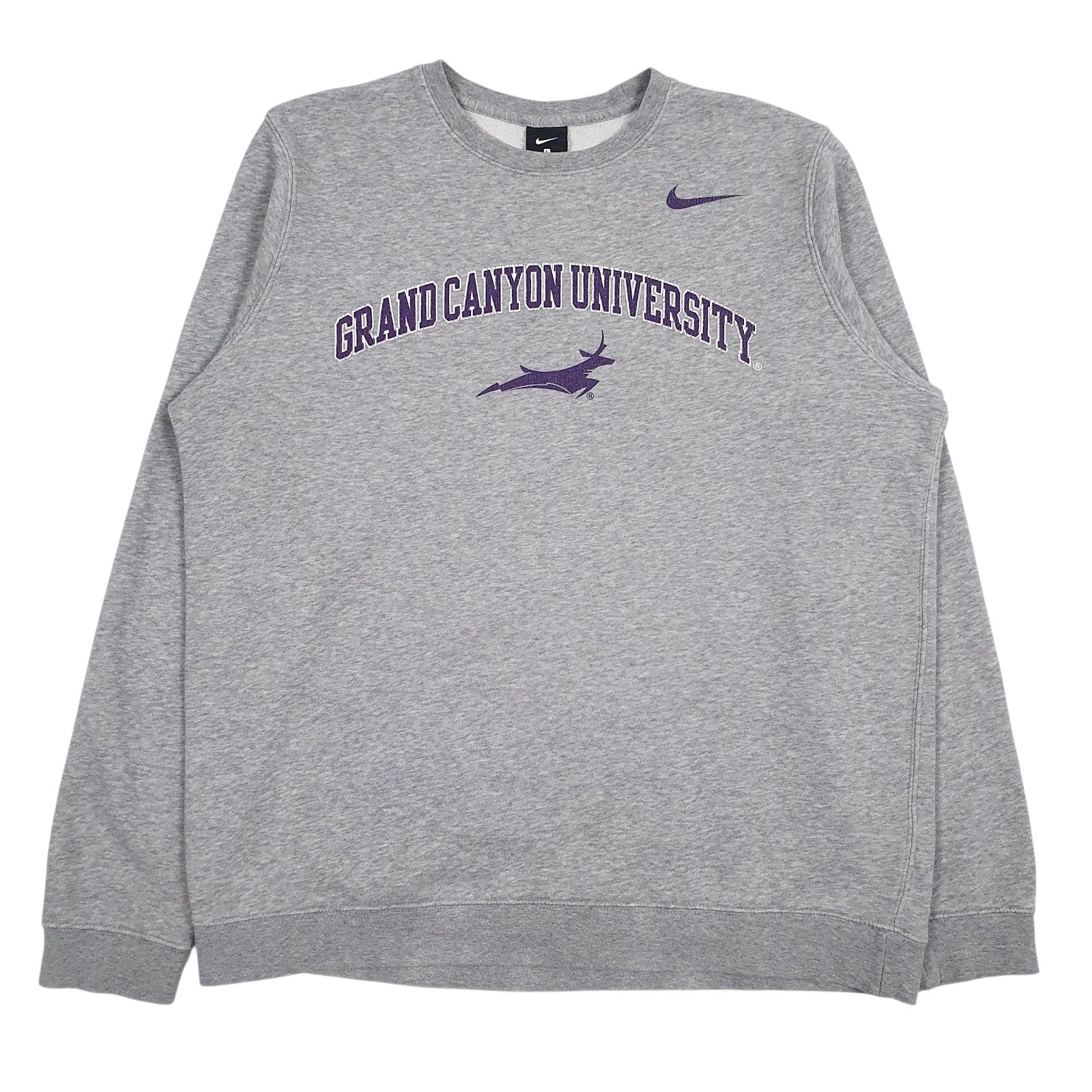 Mens Grey Nike Grand Canyon University Crewneck Jumper