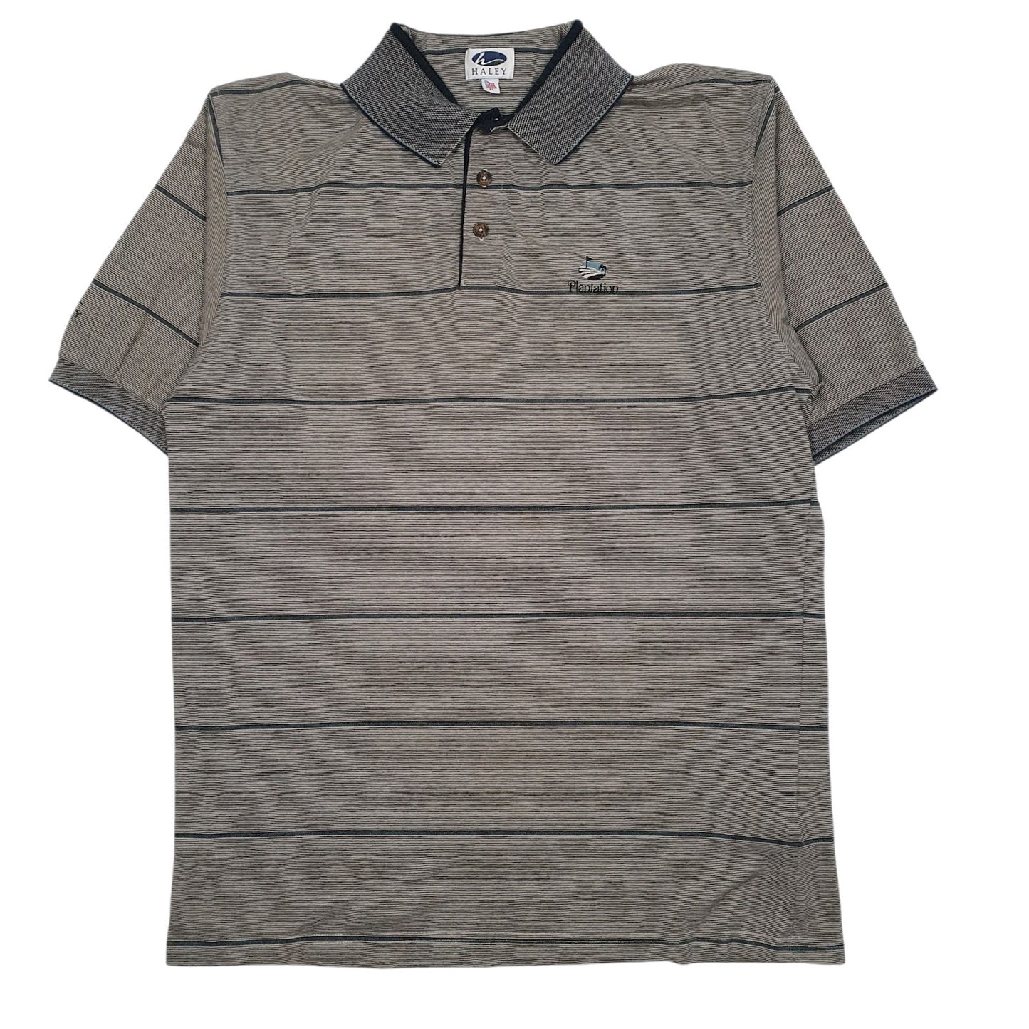 Mens Grey Haley Vintage 90s Golf Short Sleeve Polo Shirt