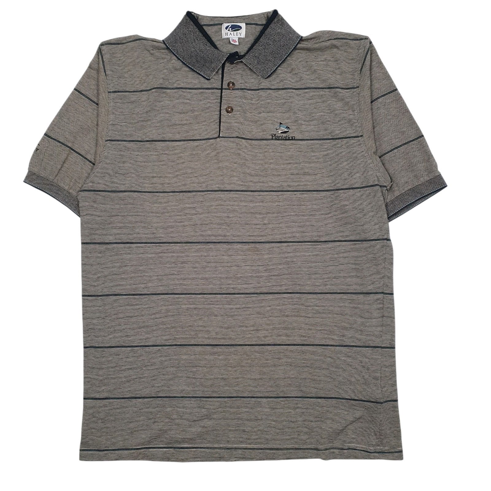 Mens Grey Haley Vintage 90s Golf Short Sleeve Polo Shirt