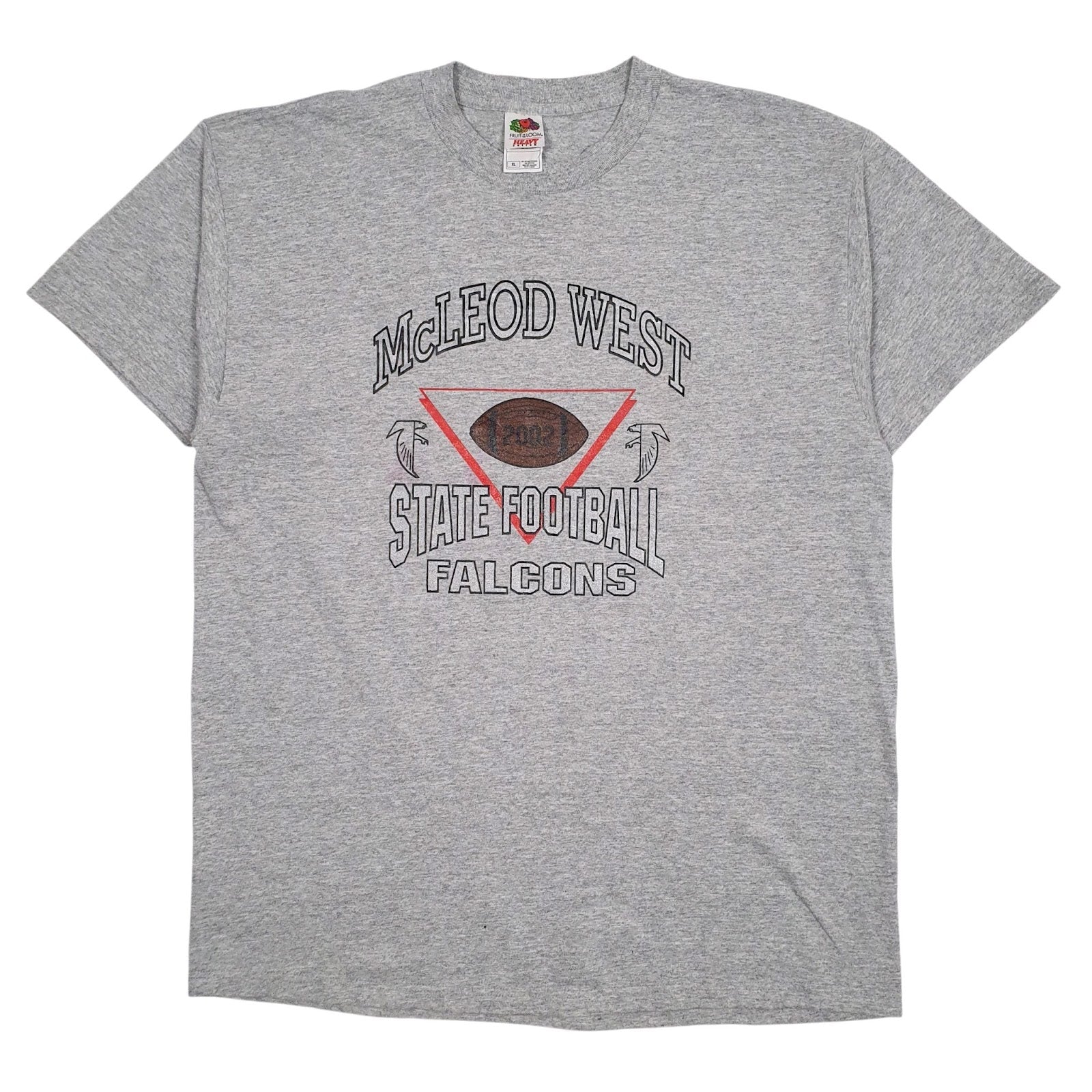 Mens Grey Fruit Of The Loom McLeod West State Football Falcons Short Sleeve T Shirt