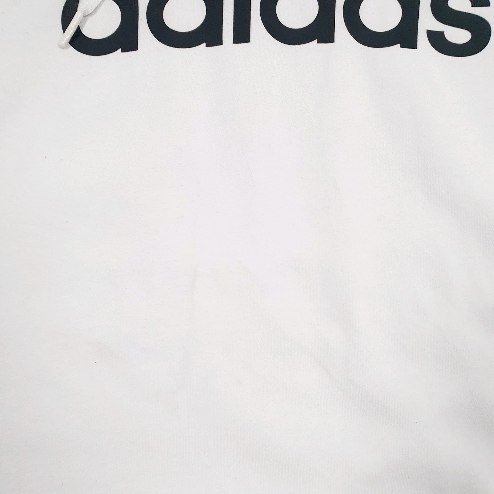 Mens White Adidas Spellout Hoodie Jumper