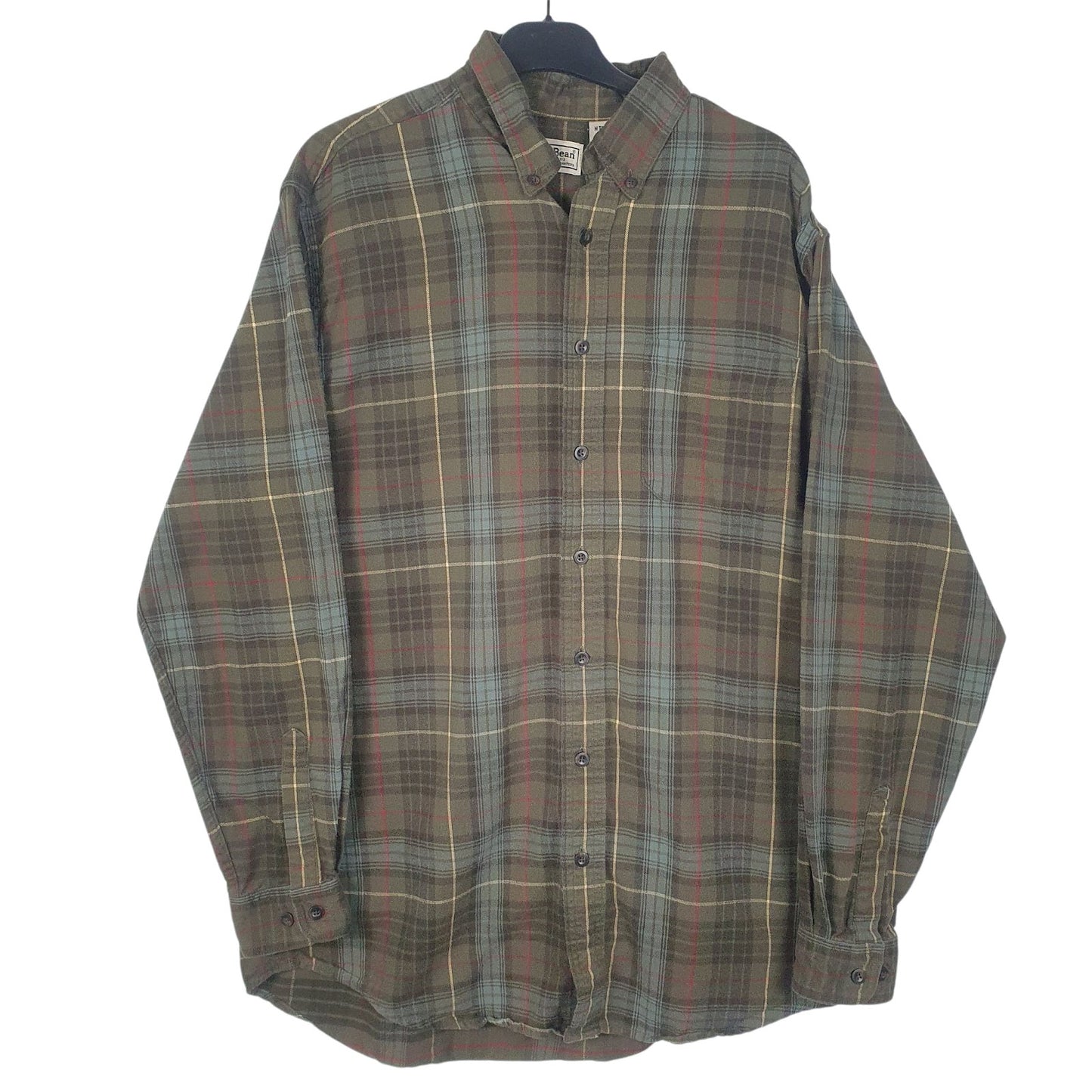 Mens Green L.L.Bean Flannel Long Sleeve Shirt