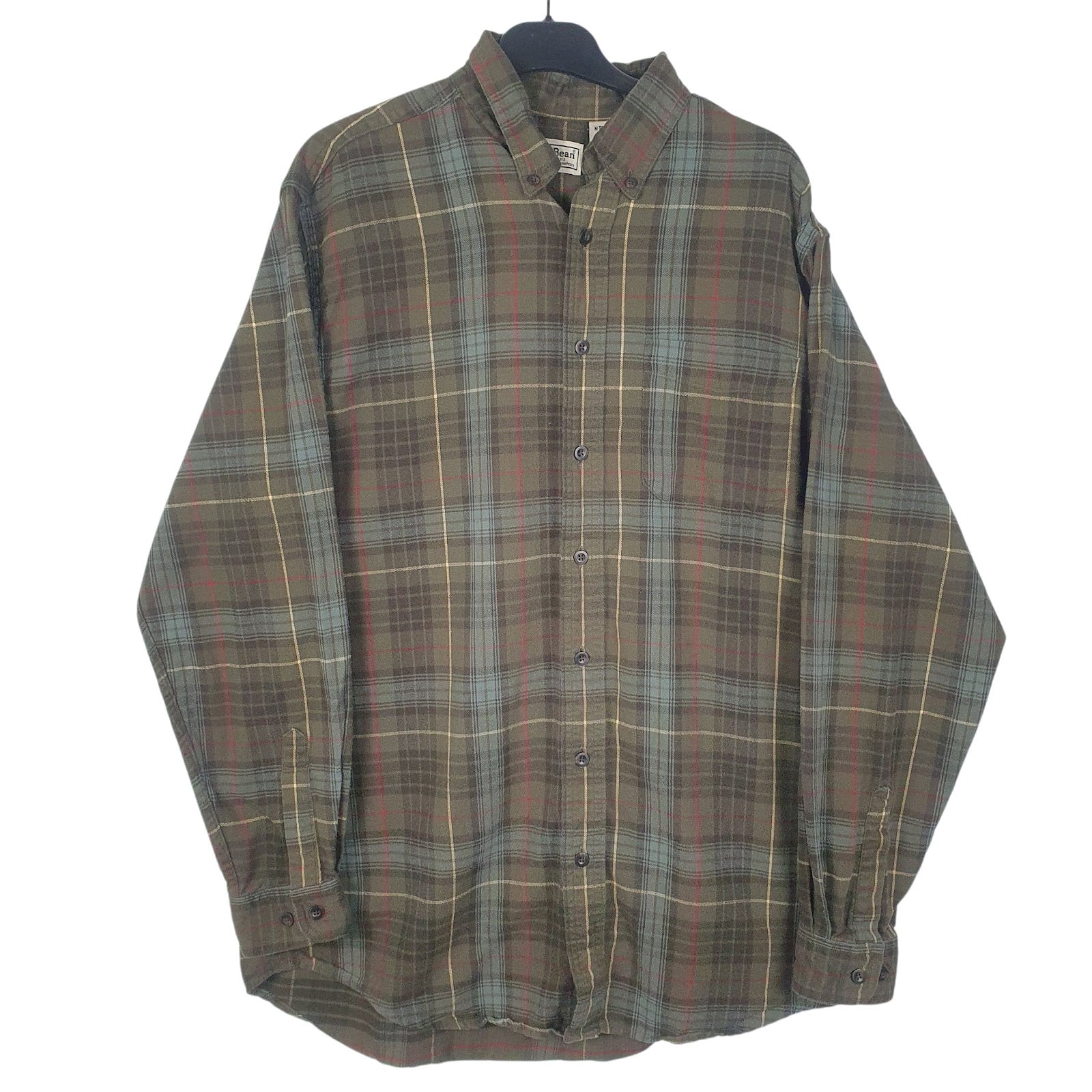 Mens Green L.L.Bean Flannel Long Sleeve Shirt