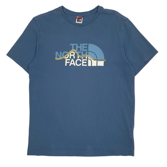 Mens Blue The North Face Spellout Short Sleeve T Shirt