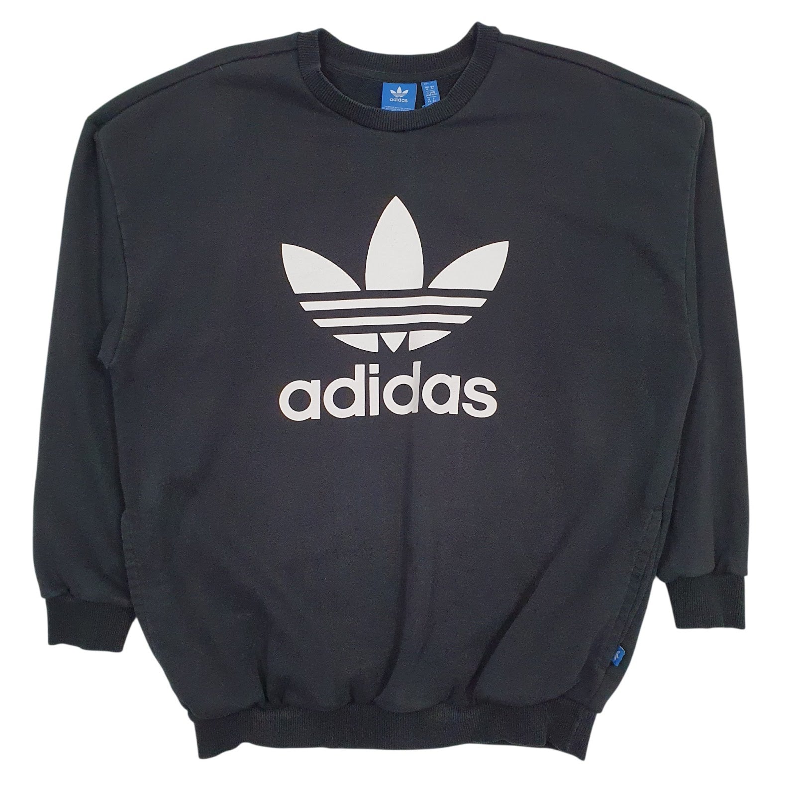 Womens Black Adidas Spellout Crewneck Jumper
