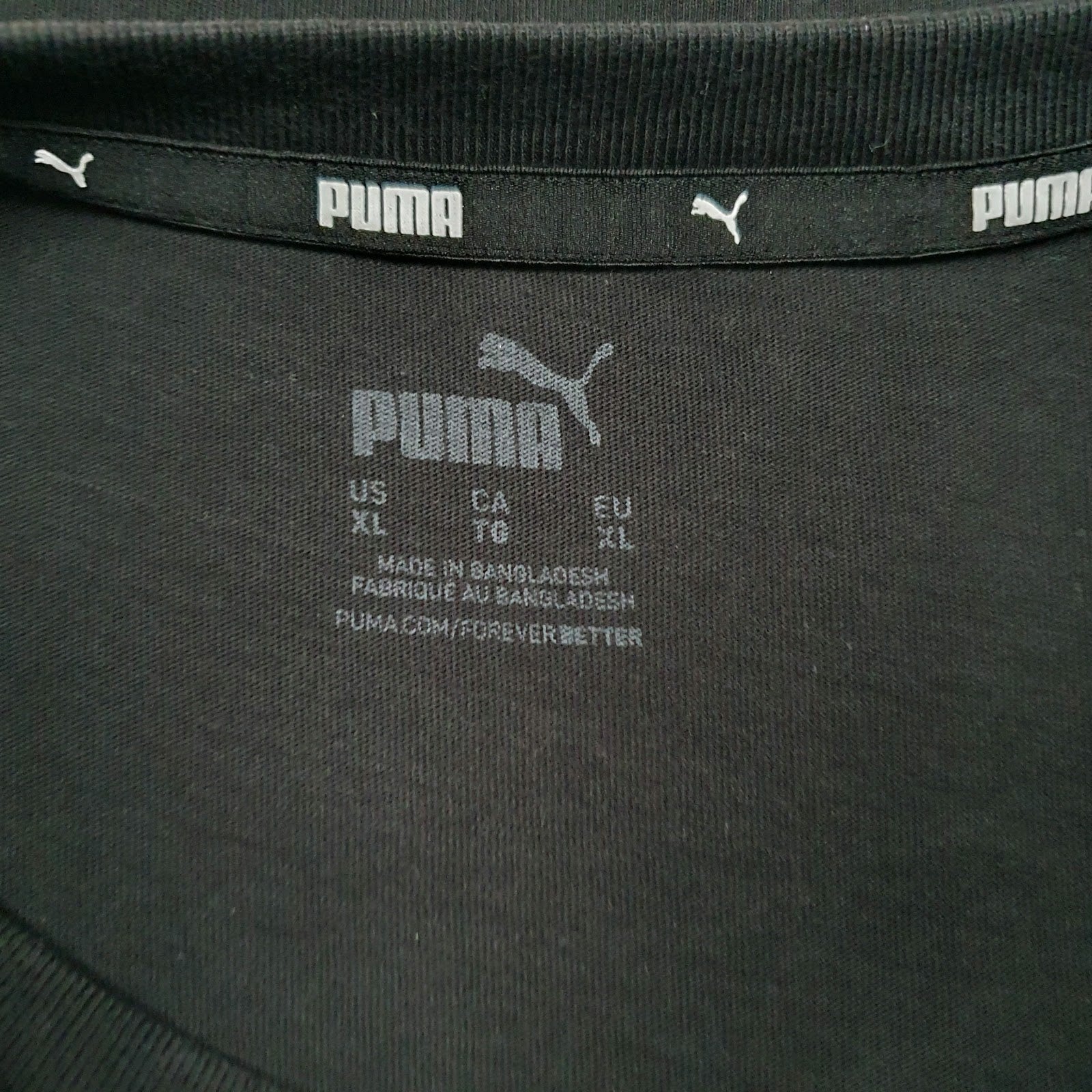 Mens Black Puma Spellout  T Shirt