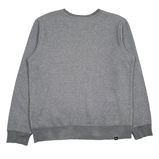 Mens Grey Puma Spellout Crewneck Jumper
