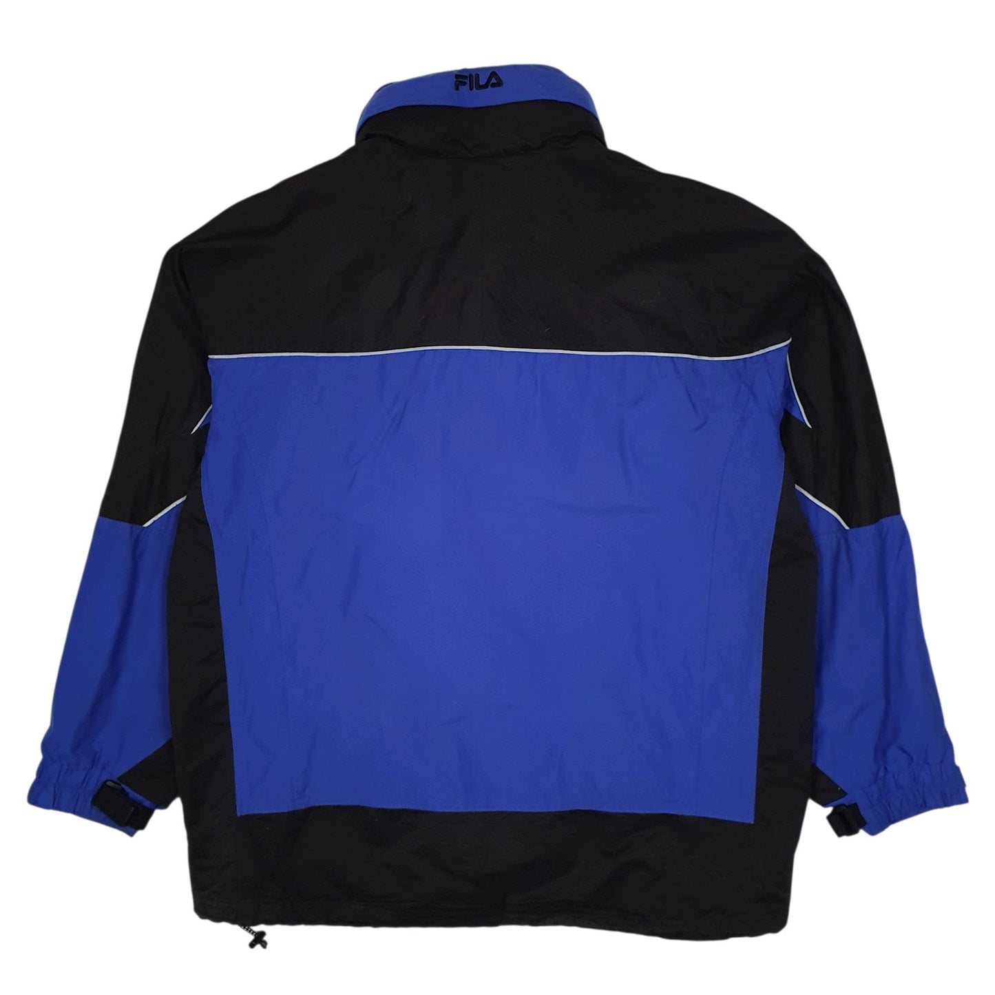 Mens Blue Fila Windbreaker Crewneck Coat