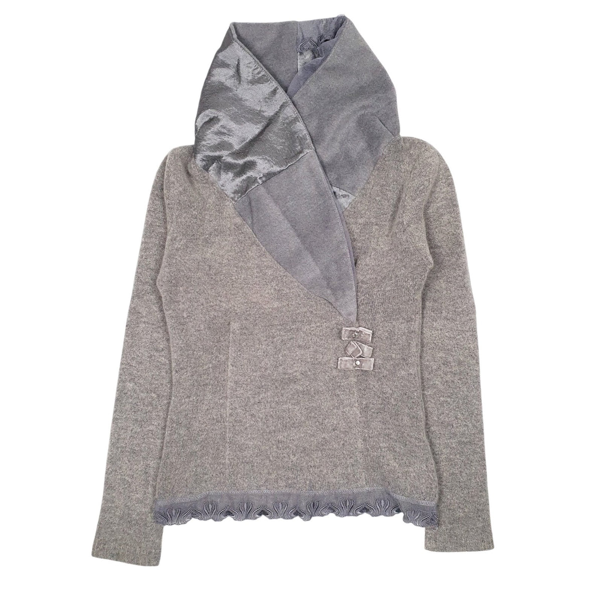 Womens Grey Bluoltre  Shoal Neck Jumper