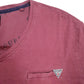 Mens Red Guess V Neck  T Shirt