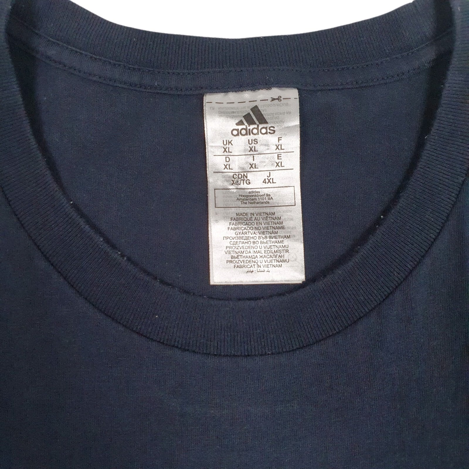 Mens Navy Adidas   T Shirt