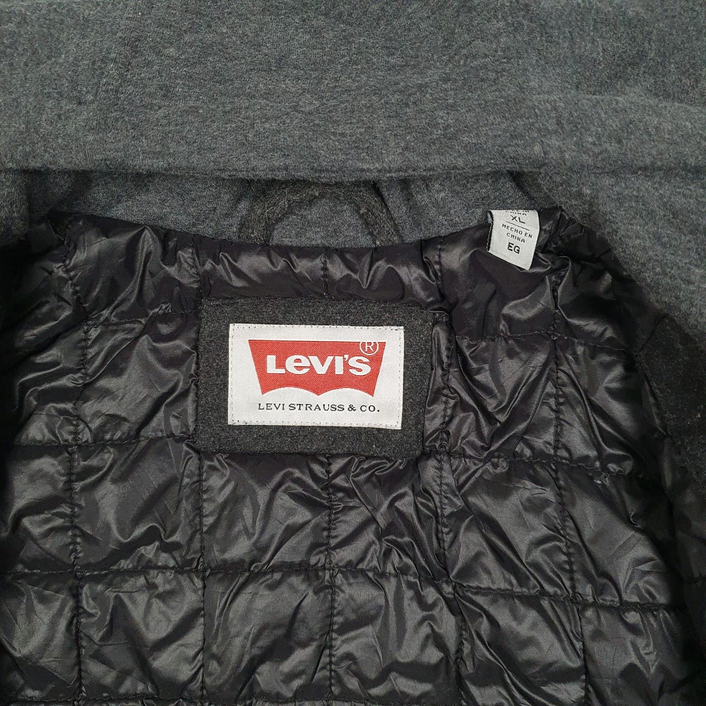 Mens Grey Levis Hoodie  Coat