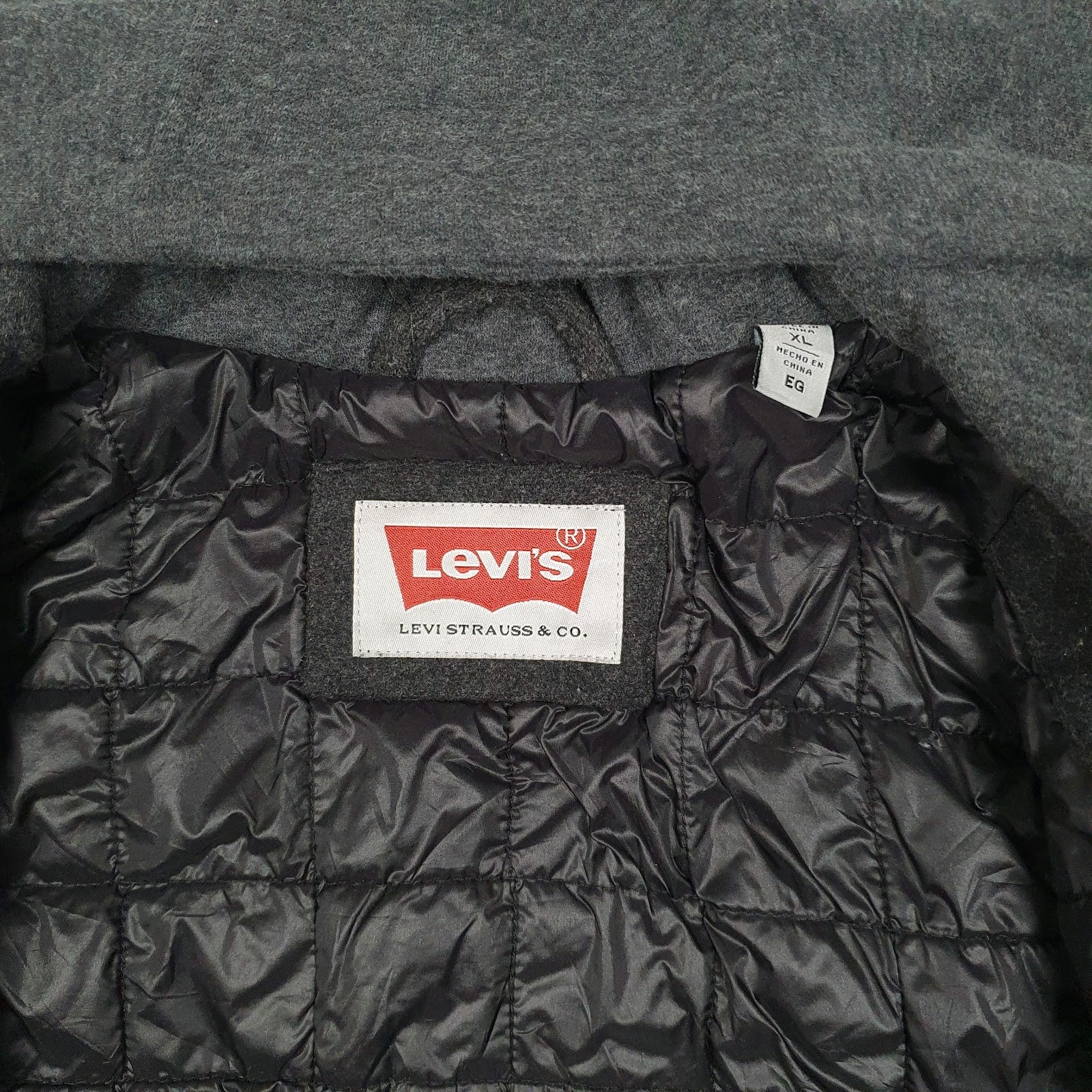 Mens Grey Levis Hoodie  Coat