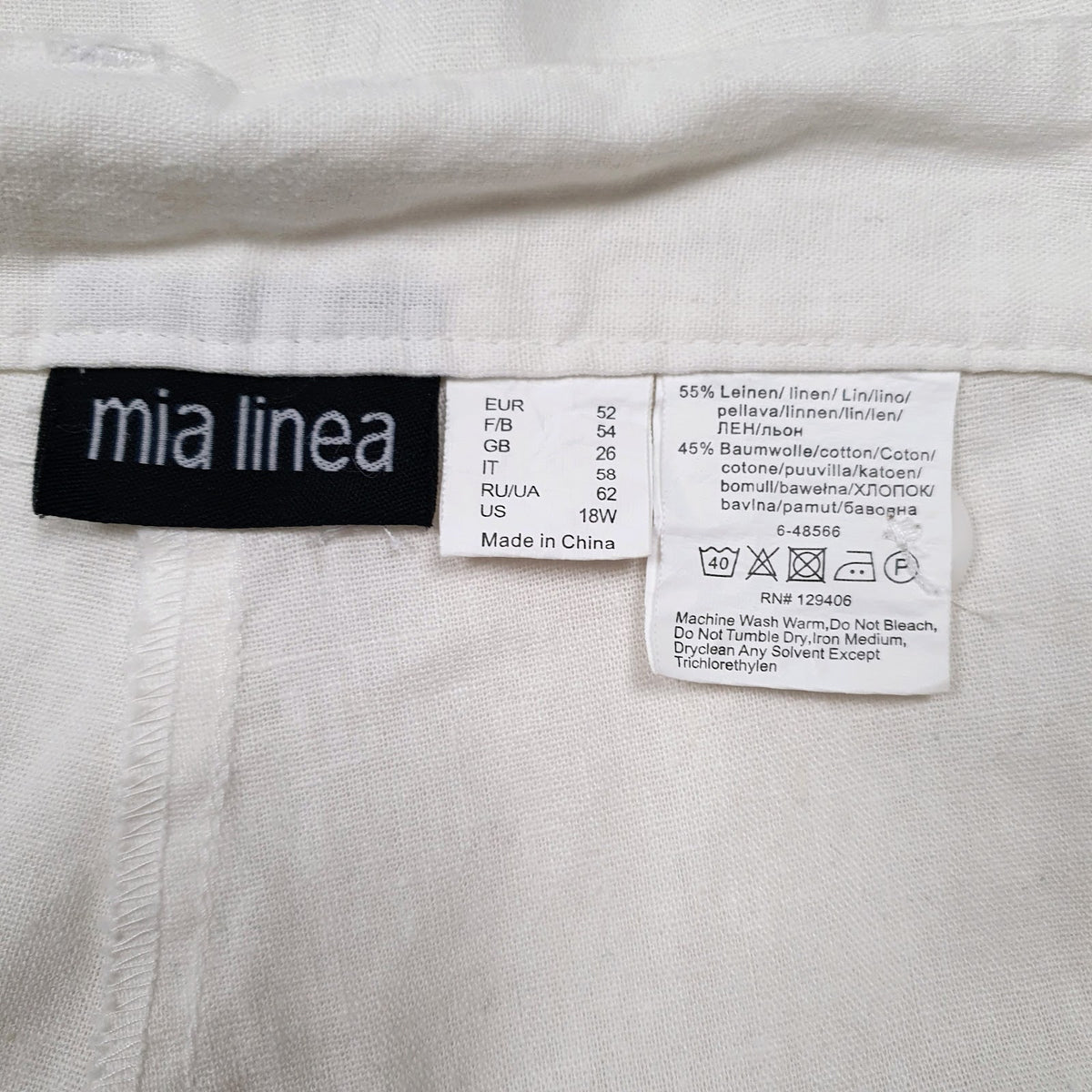 Womens White Mia Linea   Trousers
