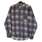 Mens Beige Smart Shirt Vintage Flannel Long Sleeve Shirt