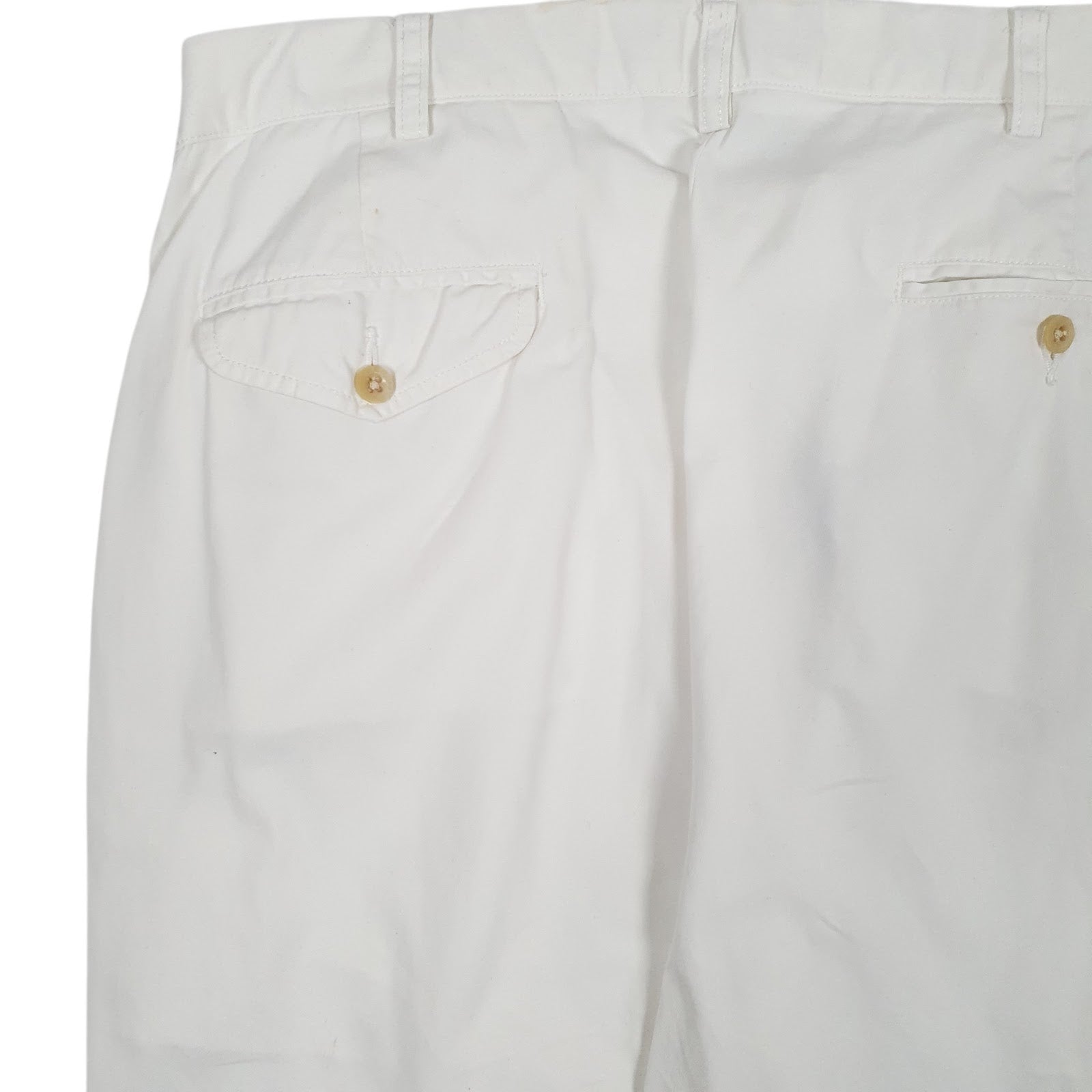 Mens White Polo Ralph Lauren Hammond Pant Double Pleated  Trousers