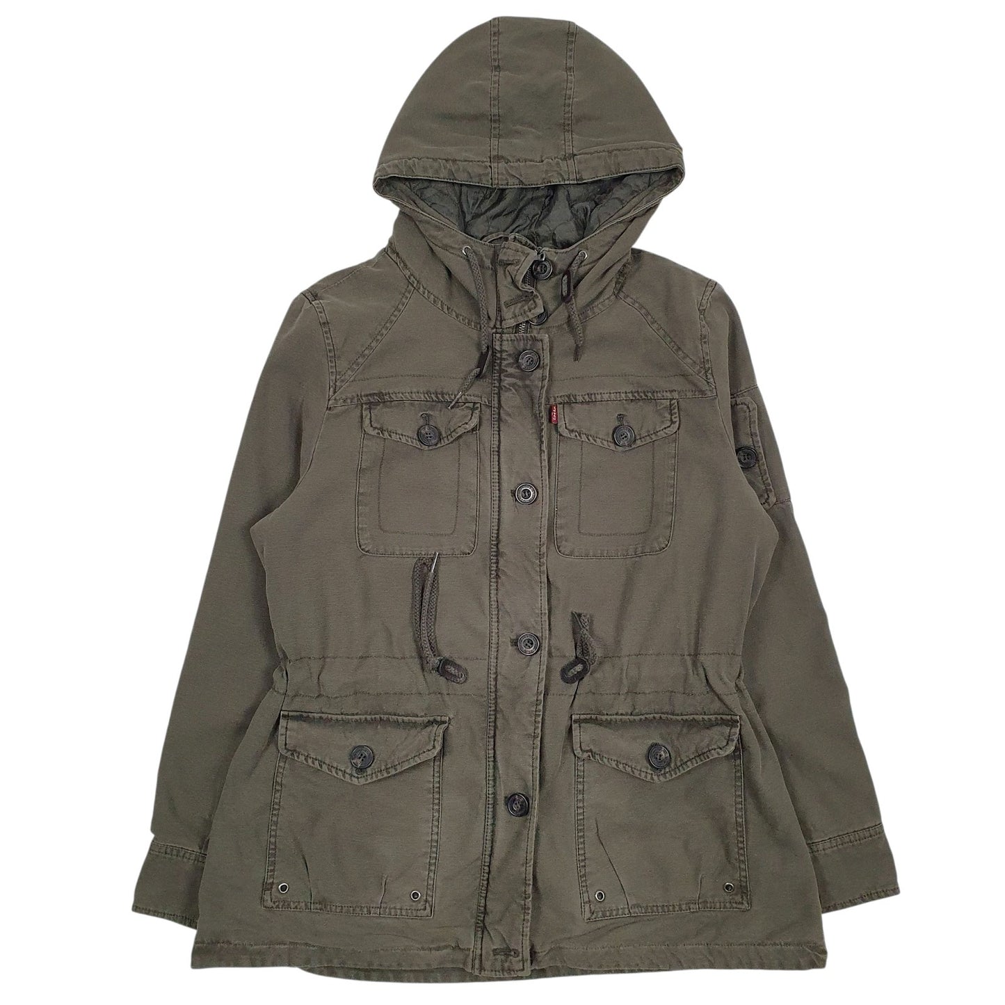 Womens Green Levis Padded  Coat