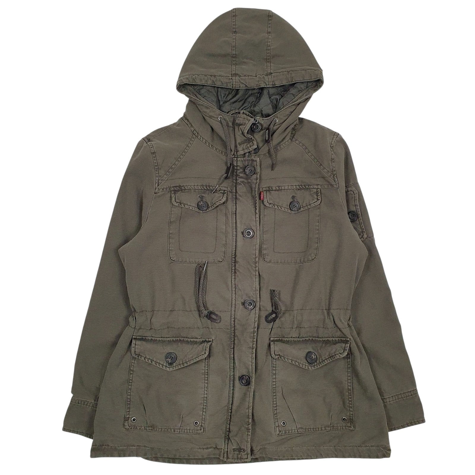 Womens Green Levis Padded  Coat