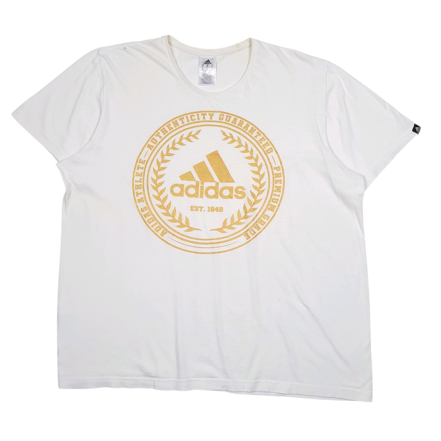Mens White Adidas Spellout Short Sleeve T Shirt