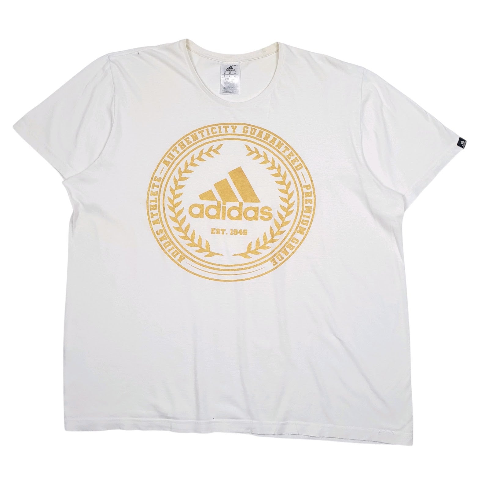 Mens White Adidas Spellout Short Sleeve T Shirt