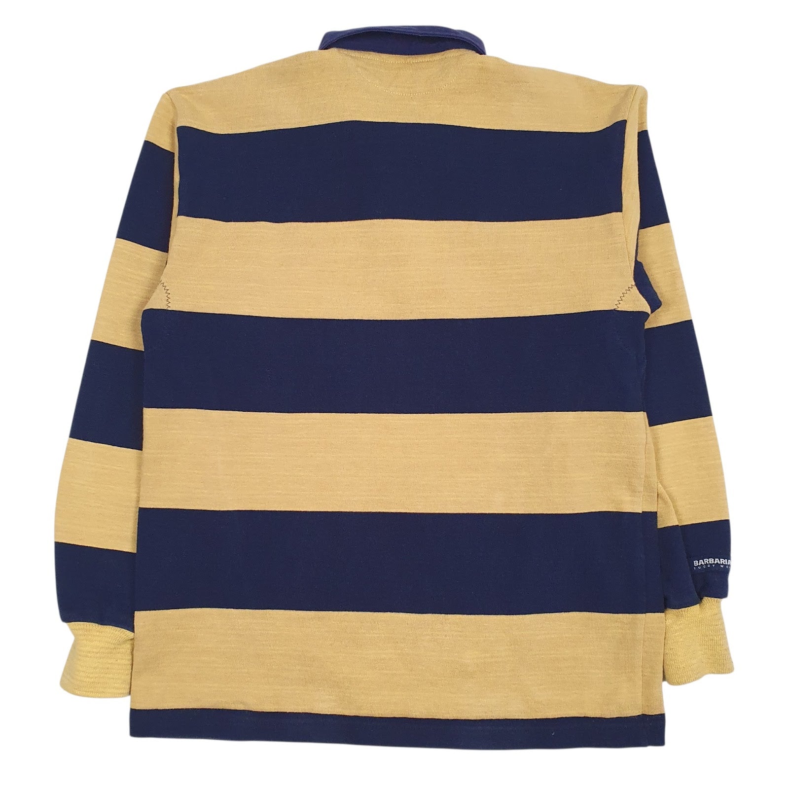 Mens Yellow Barbarian Rugby Michigan Crewneck Polo Shirt