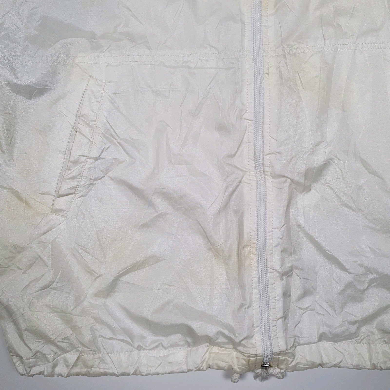 Mens White Puma Vintage 90s Quarter Zip Coat