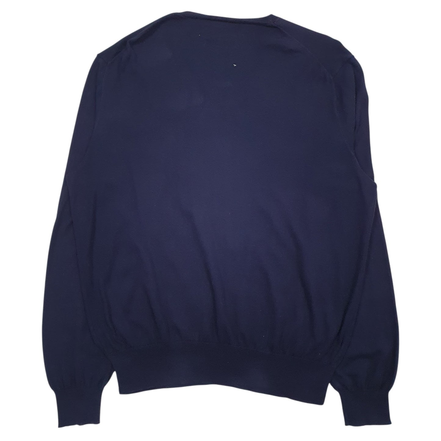 Mens Navy Polo Ralph Lauren Lightweight Pima V Neck Jumper