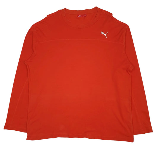 Mens Orange Puma  Long Sleeve T Shirt