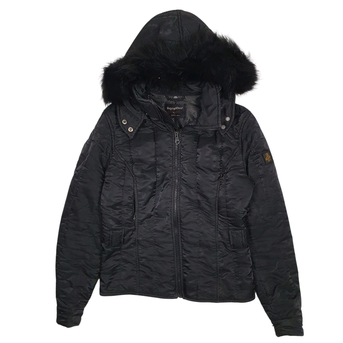 Womens Black Refrigiwear Windbreaker Padded Waterproof  Coat