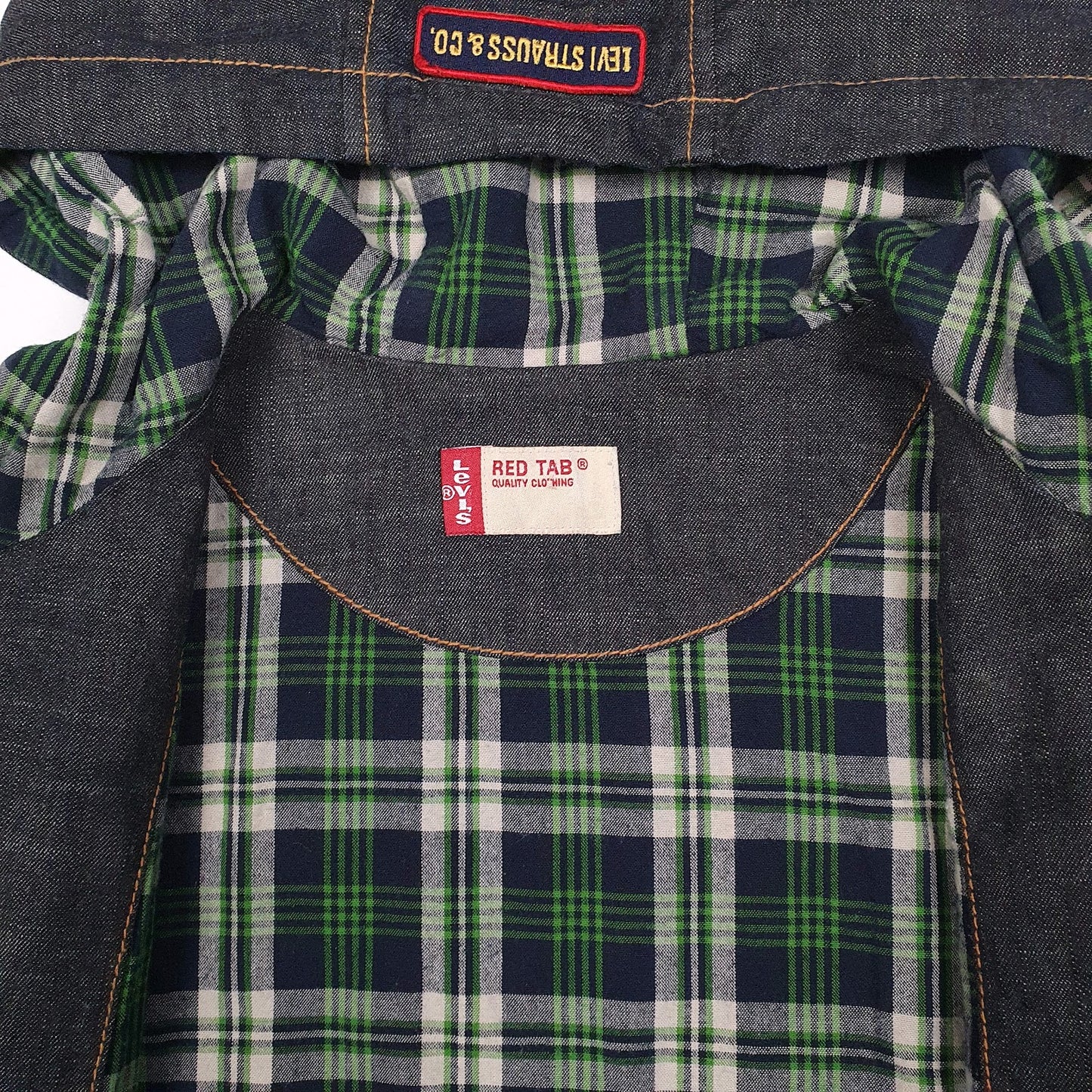 Womens Navy Levis Denim Longline  Coat