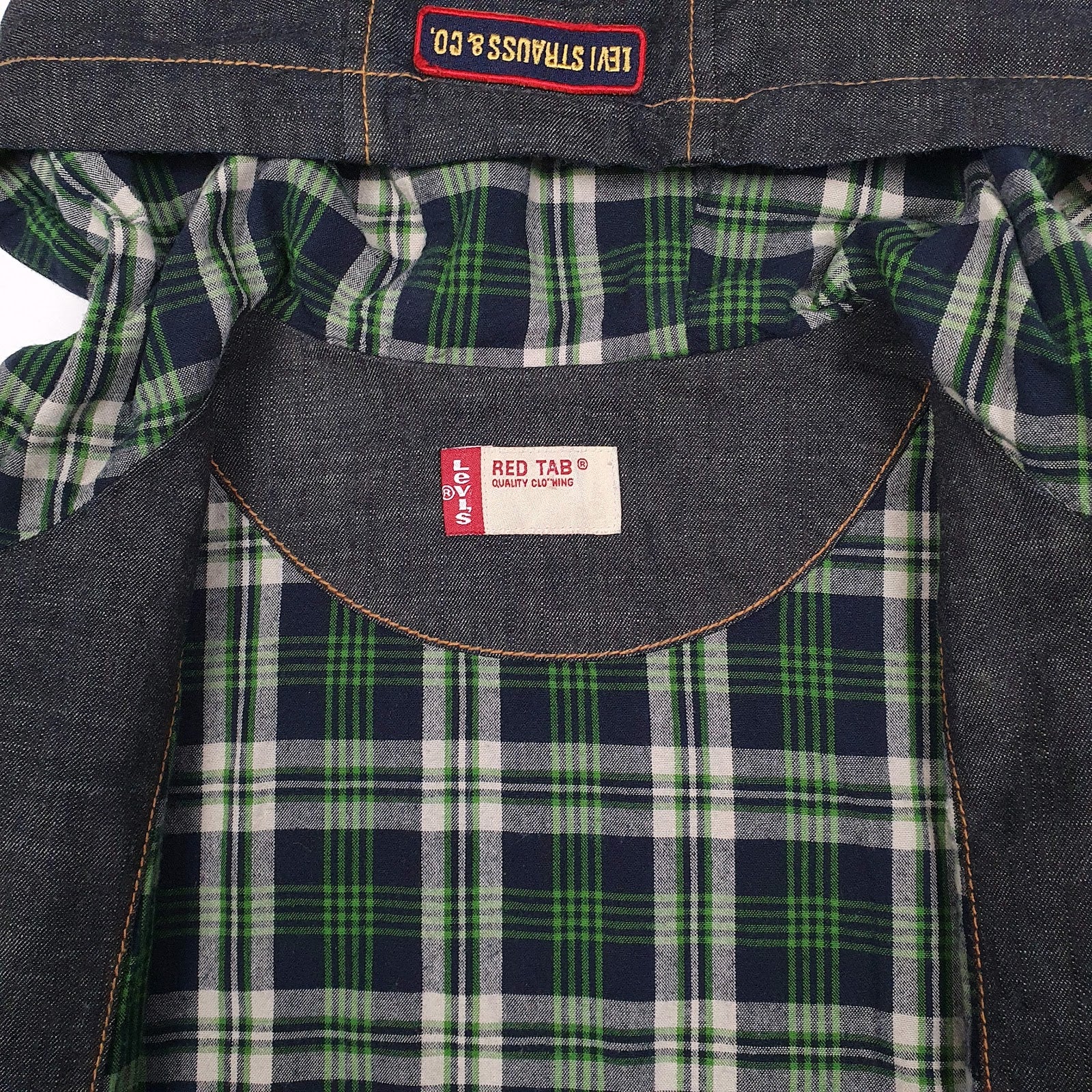 Womens Navy Levis Denim Longline  Coat