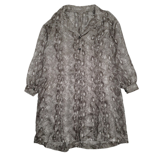 Womens Grey Unbranded Snakeskin Long Sleeve Dress