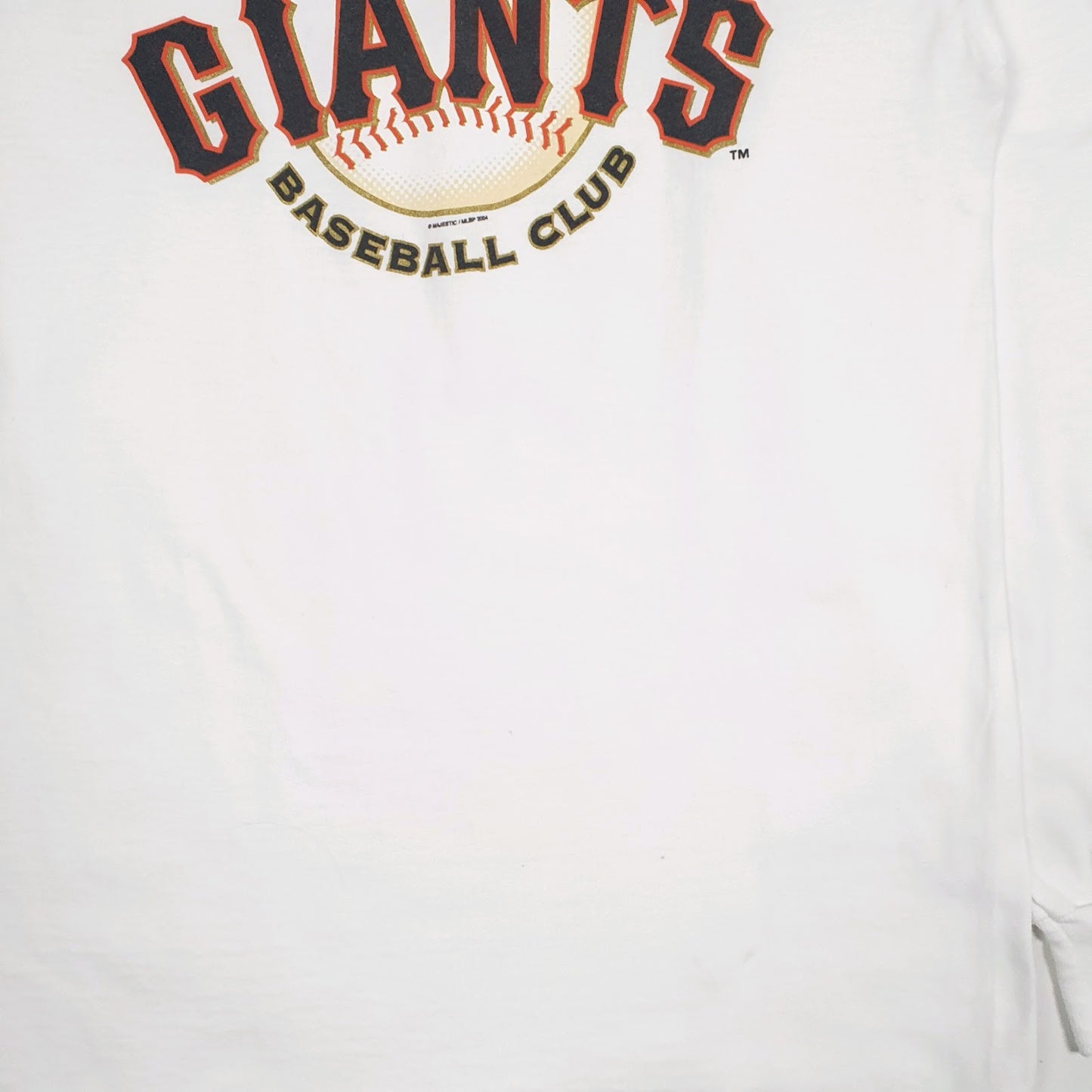 Mens White Fruit Of The Loom Vintage 00s Francisco Giants Baseball Club  T Shirt