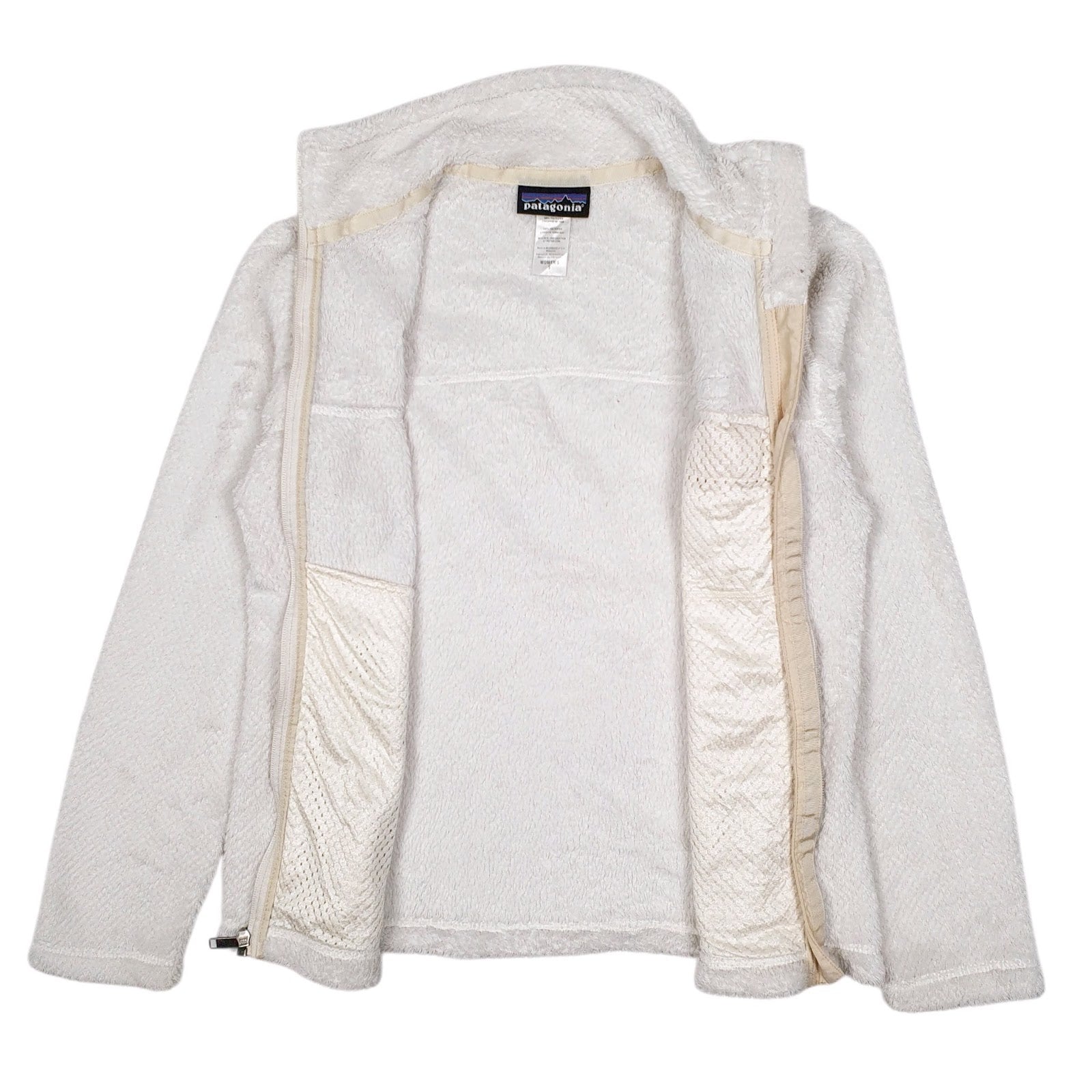 Womens White Patagonia Re Tool Fluffy Full Zip Jumper