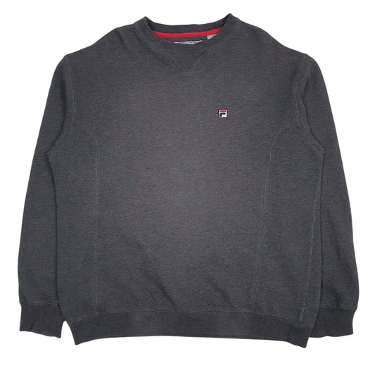 Mens Grey Fila  Crewneck Jumper