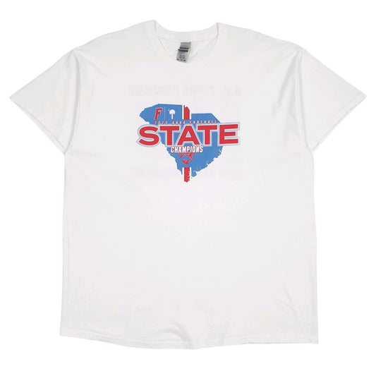 Mens White Gildan AAAA Football State Champions Short Sleeve T Shirt