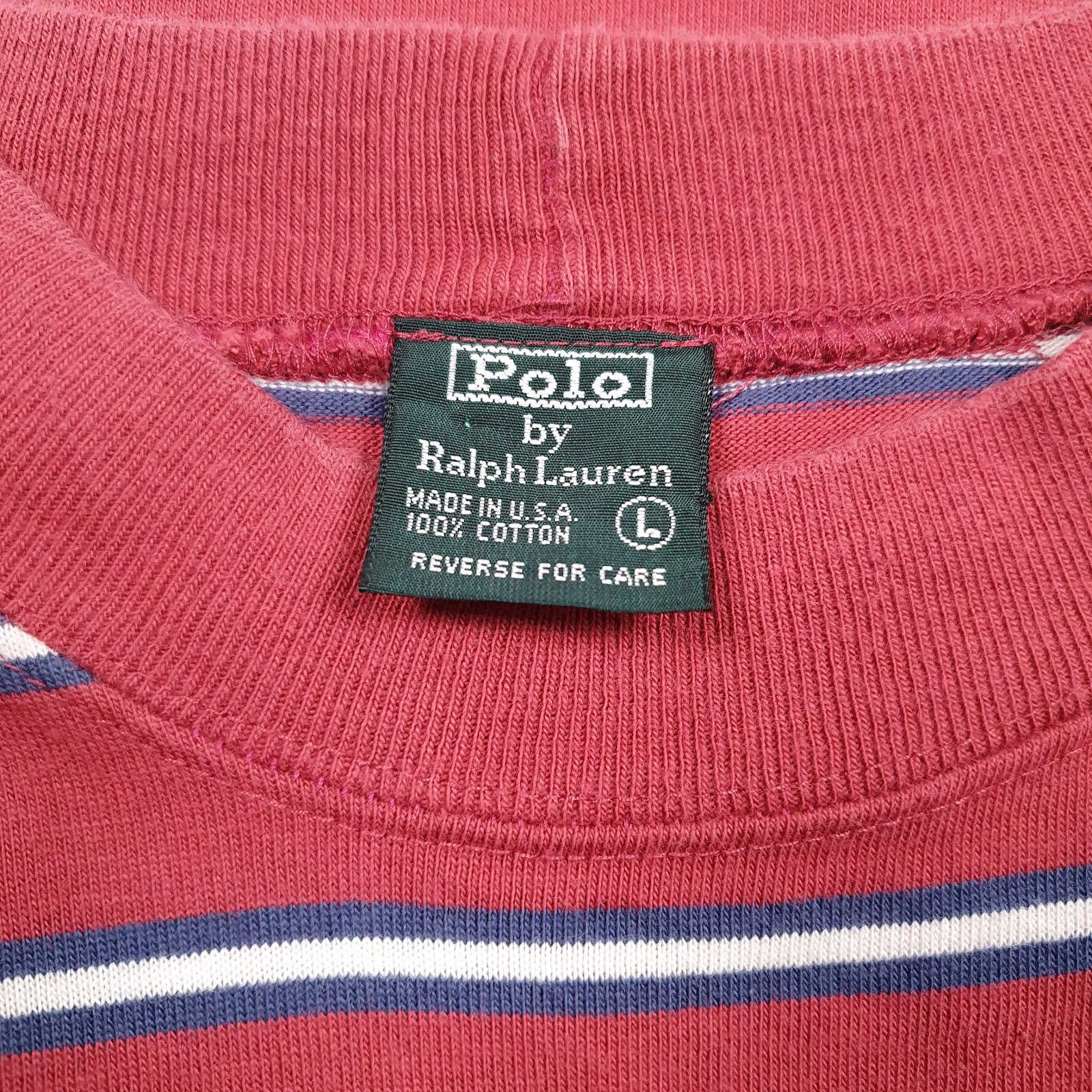 Womens Red Polo Ralph Lauren Vintage 90s Made In USA  T Shirt