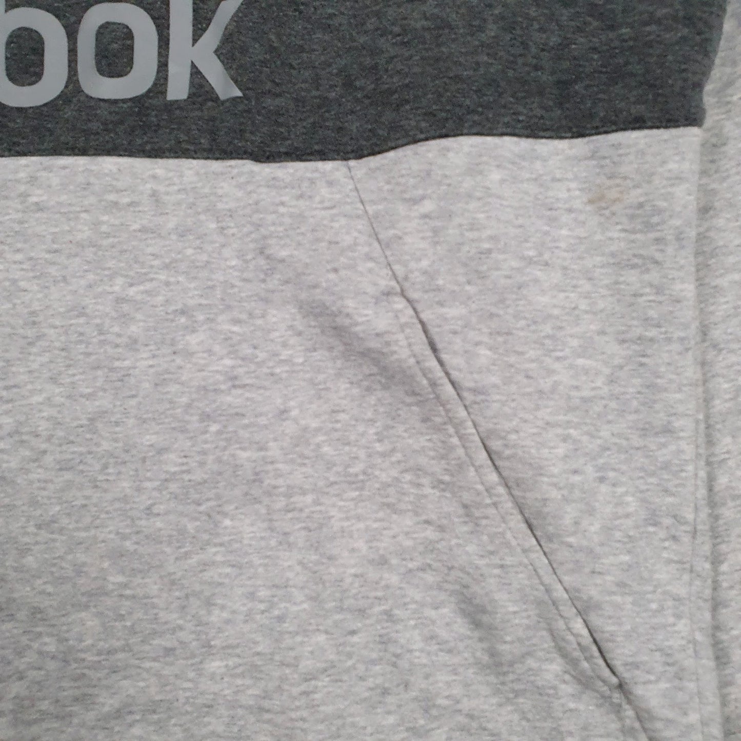 Mens Grey Reebok Spellout Hoodie Jumper